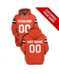 Men's Cleveland Browns Active Player Custom 2021 Orange Pullover Hoodie