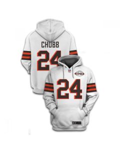 Men's Cleveland Browns Active Player Custom 2021 White 1946 Collection Pullover Hoodie