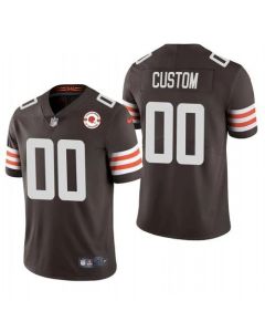 Men's Cleveland Browns ACTIVE PLAYER Custom Brown 75th Anniversary Vapor Untouchable Limited Stitched NFL Jersey