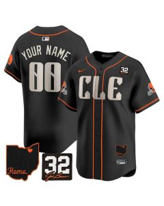 Men's Cleveland Browns Black 2025 Jim Brown Memorial & Home Patch Vapor Limited Custom Jersey (Black Brown)