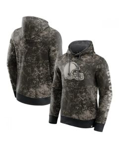 Men's Cleveland Browns Black/Gray Blackout Tonal Pullover Hoodie