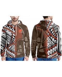 Men's Cleveland Browns Brown/Orange/White Pullover Hoodie