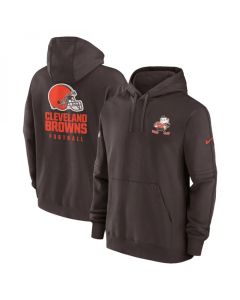 Men's Cleveland Browns Brown Sideline Club Fleece Pullover Hoodie