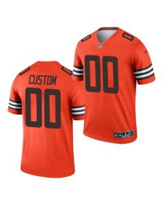 Men's Cleveland Browns Customized Orange Inverted Legend Football Jersey