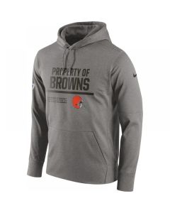 Men's Cleveland Browns Gray Circuit Property Of Performance Pullover Hoodie