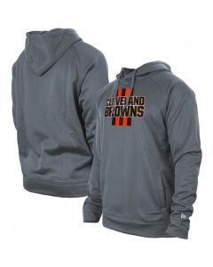 Men's Cleveland Browns Gray New Era Training Camp Raglan Pullover Hoodie