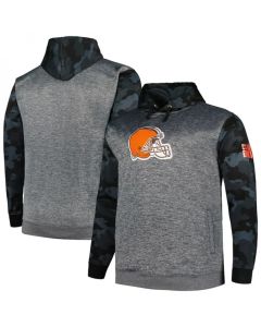 Men's Cleveland Browns Heather Charcoal Big & Tall Camo Pullover Hoodie
