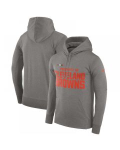 Men's Cleveland Browns Heather Gray Sideline Property Of Performance Pullover Hoodie