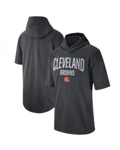 Men's Cleveland Browns Heathered Charcoal Sideline Training Hoodie Performance T-Shirt