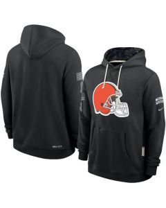 Men's Cleveland Browns Nike Black 2026 Salute to Service Sideline Dri-FIT Pullover Hoodie