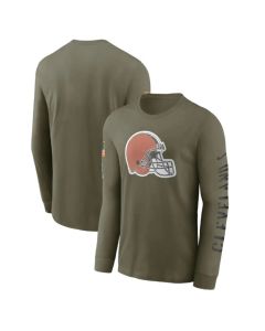 Men's Cleveland Browns Olive 2022 Salute to Service Long Sleeve T-Shirt