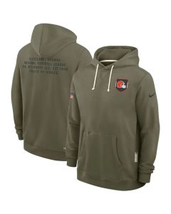 Men's Cleveland Browns Olive 2025 Salute to Service Pullover Hoodie (Olive)