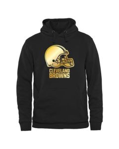Men's Cleveland Browns Pro Line Black Gold Collection Pullover Hoodie