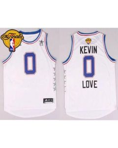 Men's Cleveland Cavaliers #0 Kevin Love White 2015 All Star The Finals Patch Stitched NBA Jersey