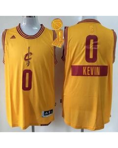 Men's Cleveland Cavaliers #0 Kevin Love Yellow 2014-15 Christmas Day The Champions Patch Stitched NBA Jersey
