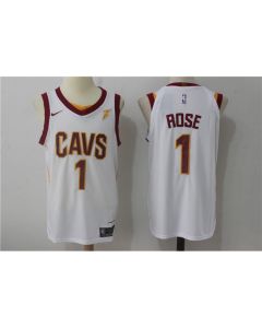 Men's Cleveland Cavaliers #1 Derrick Rose White Stitched NBA Jersey