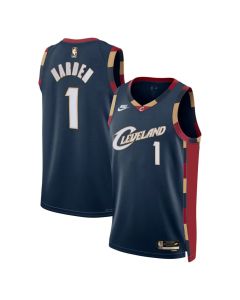 Men's Cleveland Cavaliers #1 James Harden Black 2025/26 Hardwood Classics Jersey
