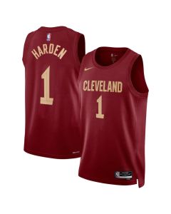 Men's Cleveland Cavaliers #1 James Harden Wine Swingman Icon Edition Jersey