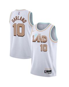 Men's Cleveland Cavaliers #10 Darius Garland 2022/2023 White City Edition Stitched Basketball Jersey