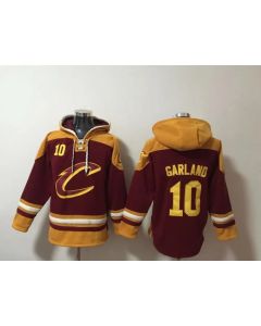 Men's Cleveland Cavaliers #10 Darius Garland Red Ageless Must-Have Lace-Up Pullover Hoodie