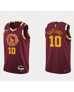 Men's Cleveland Cavaliers #10 Darius Garland Wine Red 2021/2022 75th Anniversary City Edition Swingman Stitched Jersey