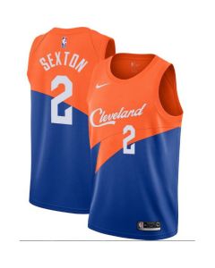 Men's Cleveland Cavaliers #2 Collin Sexton Orange &Blue City Edition Stitched NBA Jersey