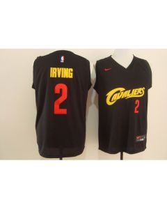 Men's Cleveland Cavaliers #2 Kyrie Irving Black and Red Stitched NBA Jersey