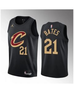 Men's Cleveland Cavaliers #21 Emoni Bates Black 2023 Draft Statement Edition Stitched Jersey