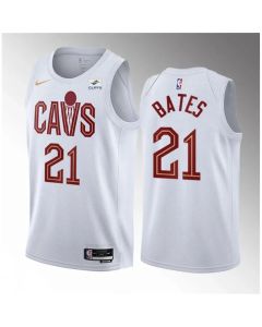 Men's Cleveland Cavaliers #21 Emoni Bates White 2023 Draft Association Edition Stitched Jersey