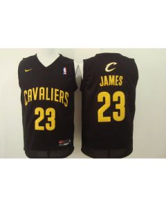 Men's Cleveland Cavaliers #23 LeBron James Black with Gold Stitched NBA Jersey