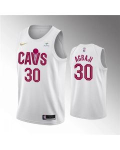 Men's Cleveland Cavaliers #30 Ochai Agbaji White Association Edition Stitched Basketball Jersey