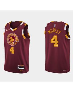 Men's Cleveland Cavaliers #4 Evan Mobley Wine Red 2021/2022 75th Anniversary City Edition Swingman Stitched Jersey (Red)