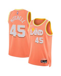 Men's Cleveland Cavaliers #45 Donovan Mitchell Orange 2025/26 Swingman City Edition Jersey