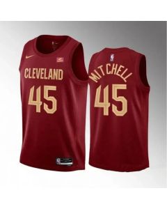 Men's Cleveland Cavaliers #45 Donovan Mitchell Red Stitched Basketball Jersey