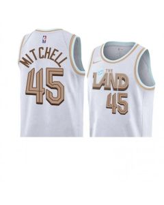 Men's Cleveland Cavaliers #45 Donovan Mitchell White 2022/23 City Edition Stitched Jersey