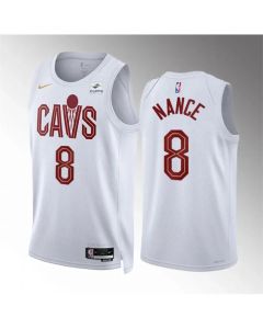 Men's Cleveland Cavaliers #8 Pete Nance White Association Edition Stitched Jersey