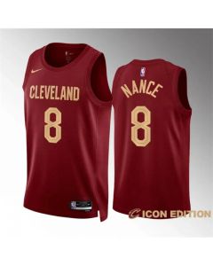 Men's Cleveland Cavaliers #8 Pete Nance Wine Icon Edition Stitched Jersey