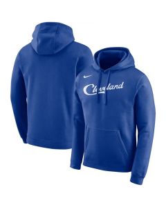 Men's Cleveland Cavaliers Blue City Edition Logo Essential Pullover Hoodie
