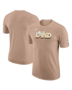 Men's Cleveland Cavaliers Oatmeal 2022/23 City Edition Essential Warmup T-Shirt