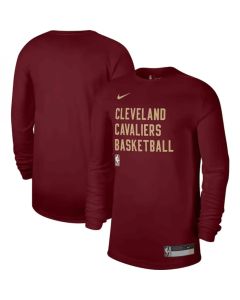 Men's Cleveland Cavaliers Wine 2023/24 Legend On-Court Practice Long Sleeve T-Shirt