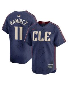 Men's Cleveland Guardians #11 Jose Ramirez Navy 2024 City Connect Limited Jersey