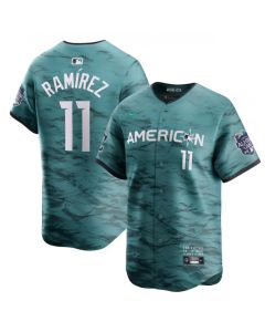 Men's Cleveland Guardians #11 Jose Ramirez Teal 2023 All-star Cool Base Stitched Jersey