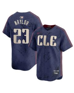 Men's Cleveland Guardians #23 Bo Naylor Navy 2024 City Connect Limited Stitched Baseball Jersey