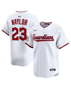 Men's Cleveland Guardians #23 Bo Naylor White Home Limited Player Jersey