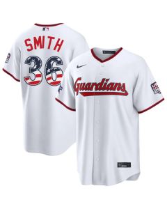 Men's Cleveland Guardians #36 Cade Smith Nike White 2026 All-Star Edition Stars & Stripes Stadium Jersey