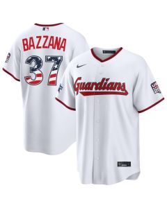 Men's Cleveland Guardians #37 Travis Bazzana Nike White 2026 All-Star Edition Stars & Stripes Stadium Jersey (White)
