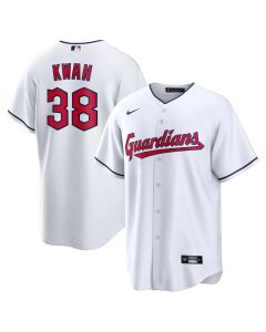 Men's Cleveland Guardians #38 Steven Kwan White Home Replica Jersey (White)