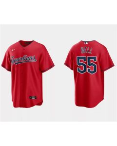 Men's Cleveland Guardians #55 Josh Bell Red Cool Base Stitched Jersey