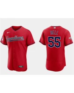 Men's Cleveland Guardians #55 Josh Bell Red Flex Base Stitched Jersey