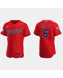 Men's Cleveland Guardians #6 Owen Miller Red Flex Base Stitched Jersey